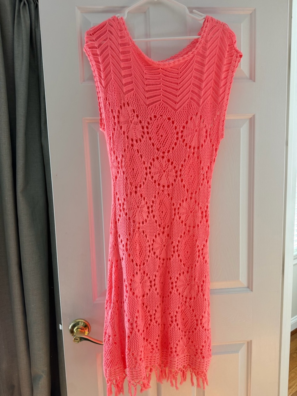 Lilly Pulitzer Coral Pink Crochet Sleeveless Mini Dress